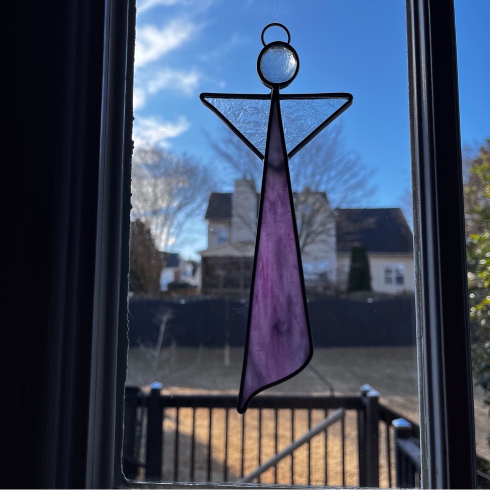 Stained Glass Handmade Hand Cut Angel by Jaggedglassworks